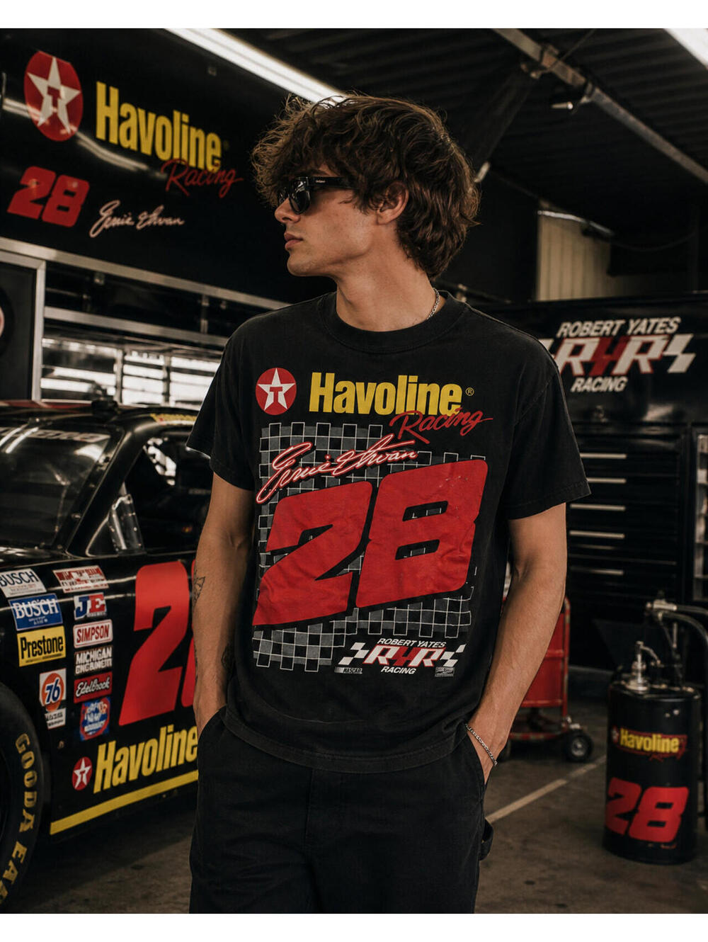 Vintage Ernie Irvan #28 NASCAR Shirt Texaco Havoline Racing
